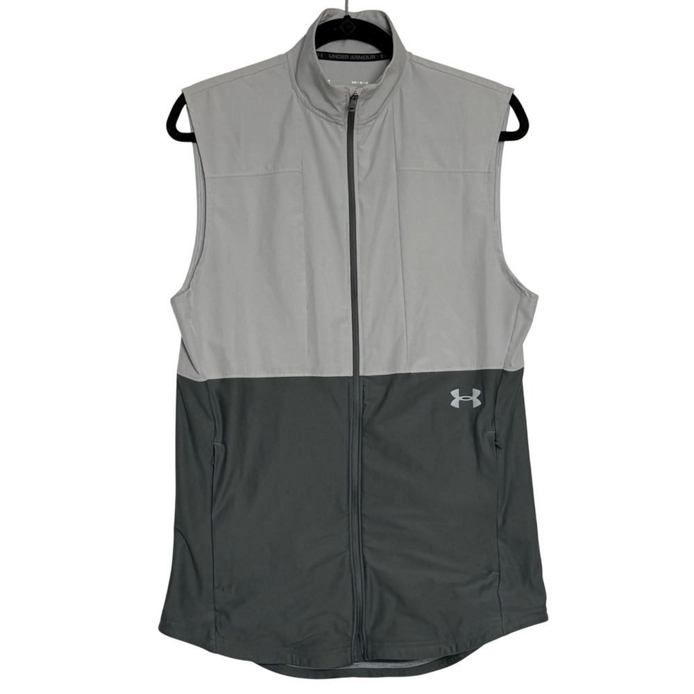 Under Armour Gray Full-Zip Fitted Performance Vest Men's M